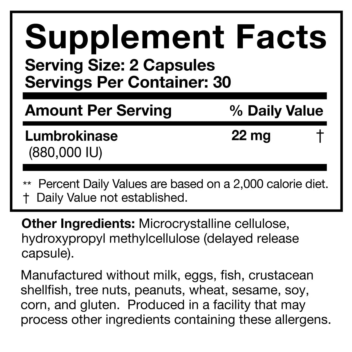 Lumbrokinase (Researched Nutrionals-60ct